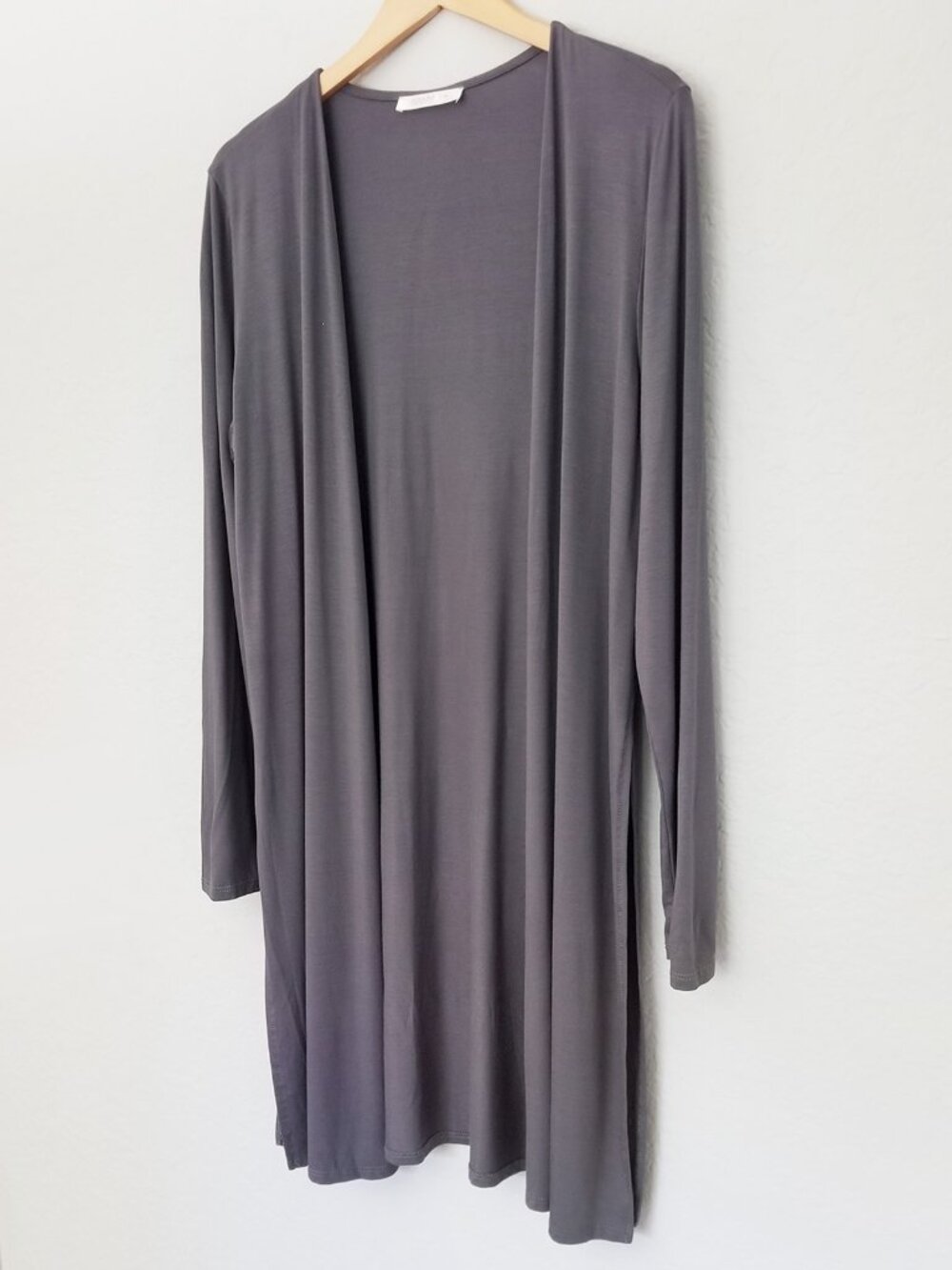 Sivana Bamboo Yoga Wrap Cardigan Size M Grey Gray $118 USA Soft Stretch Slits - Picture 5 of 15